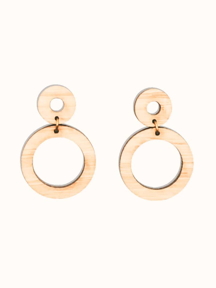 Circle Minimalist Bamboo Earrings | Jade Natural for wholesale by Wild Cloud