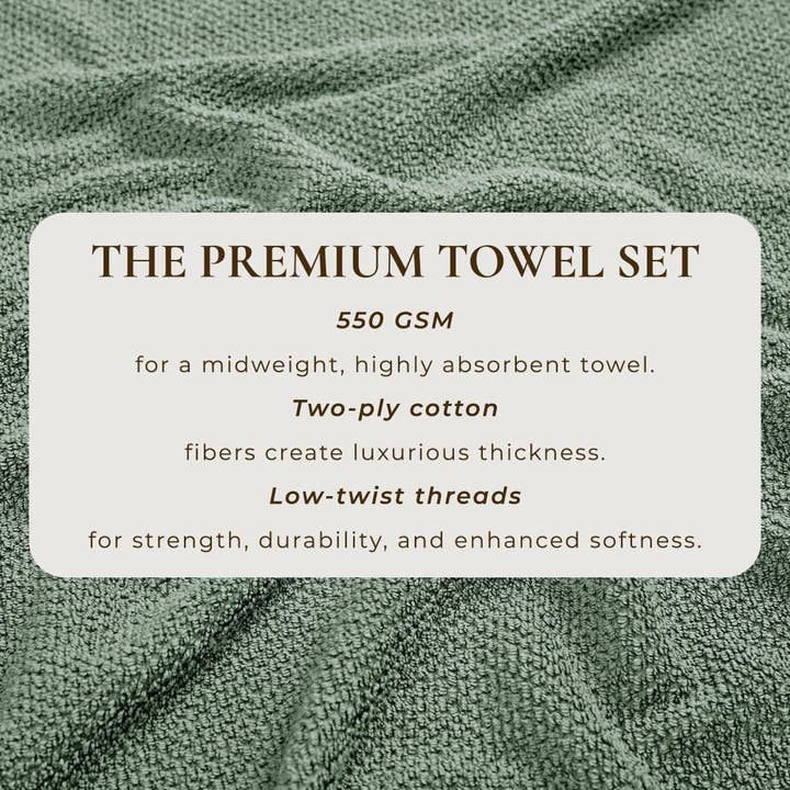 BH Collective - Wholesale Towel Set - Cotton Textured Bath Towel Set - Acacia Collection144