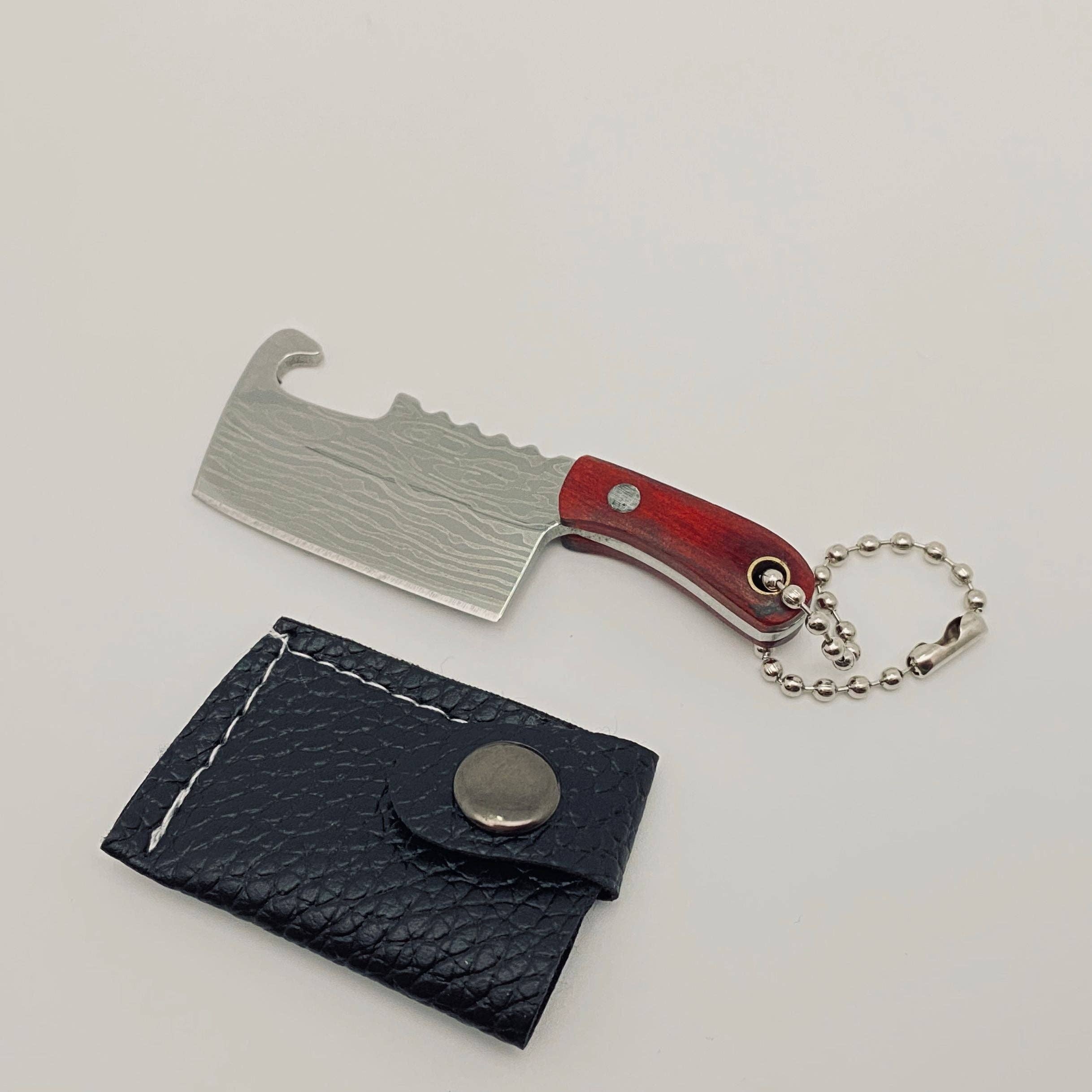 Mio Queena – wholesale Nyckelring - Unisex – Damaskus Mönster Mini Knife Kechain Gift11