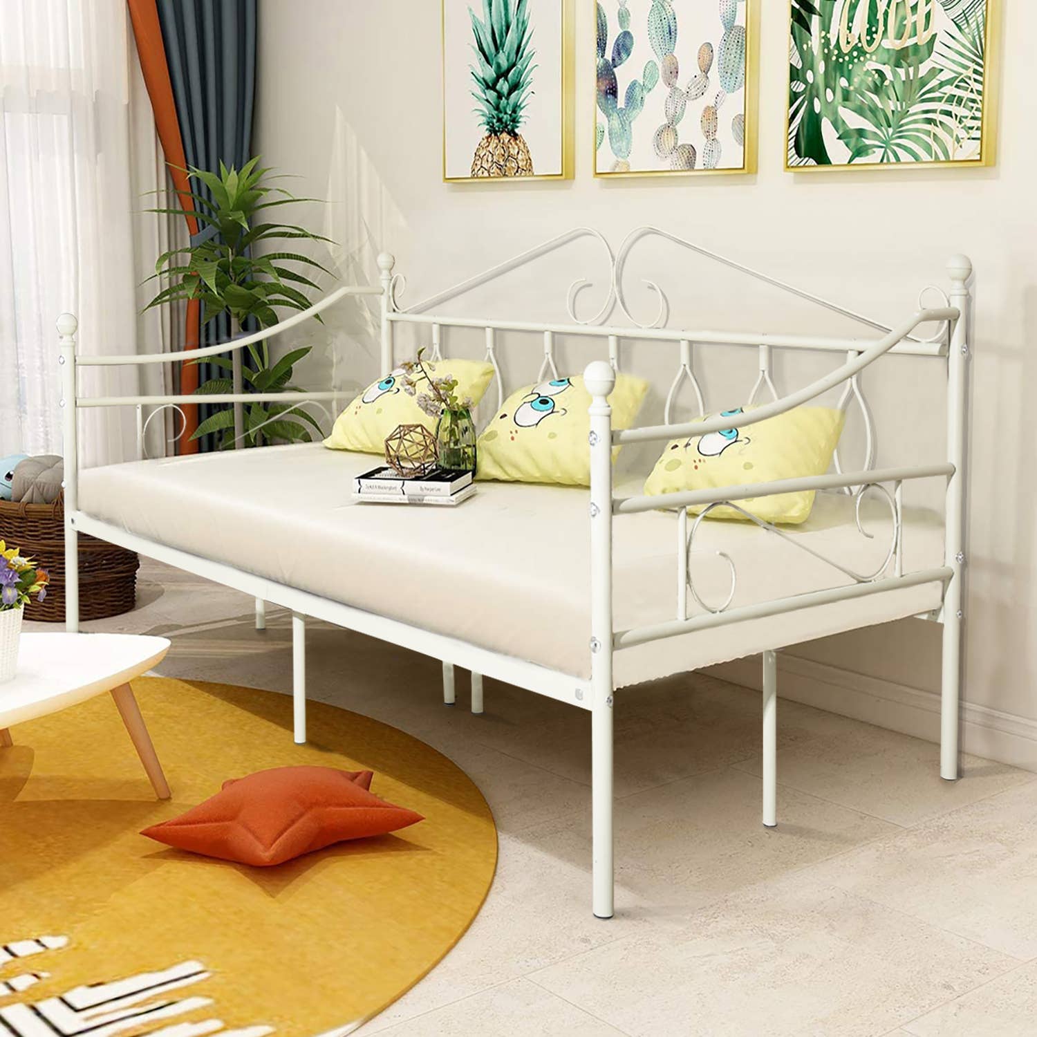 HOMYCASA DESIGN INC - Wholesale Bed - Twin Daybed Metal Platform Bed Frame SofaBed with Metal Slat6