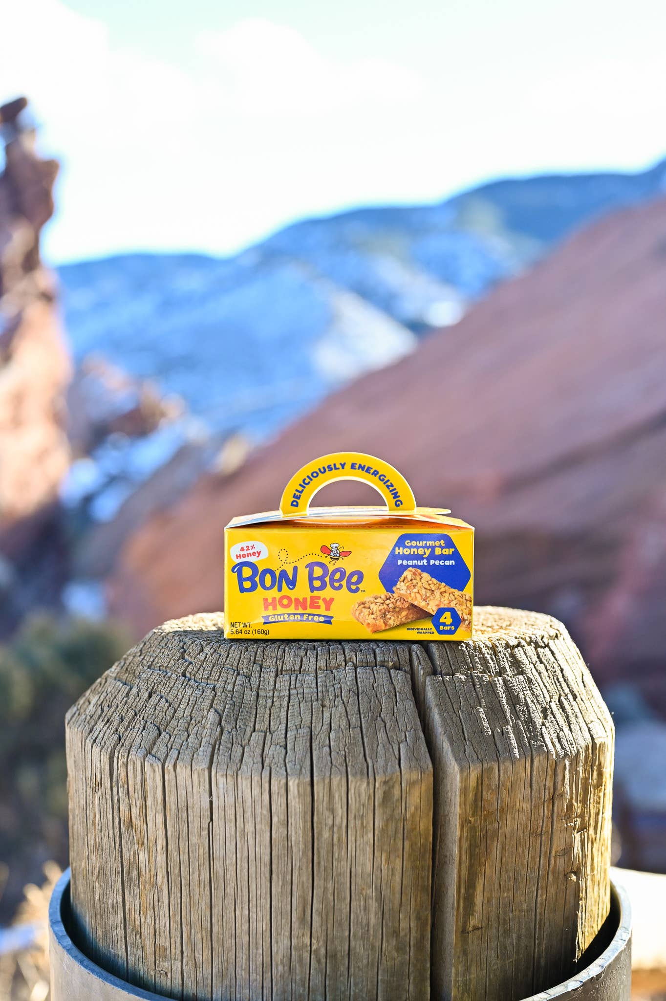 Honey Bunchie, LLC - Wholesale Snack Bar - Bon Bee Gourmet Honey Bar, Peanut Pecan (4-Packs)1