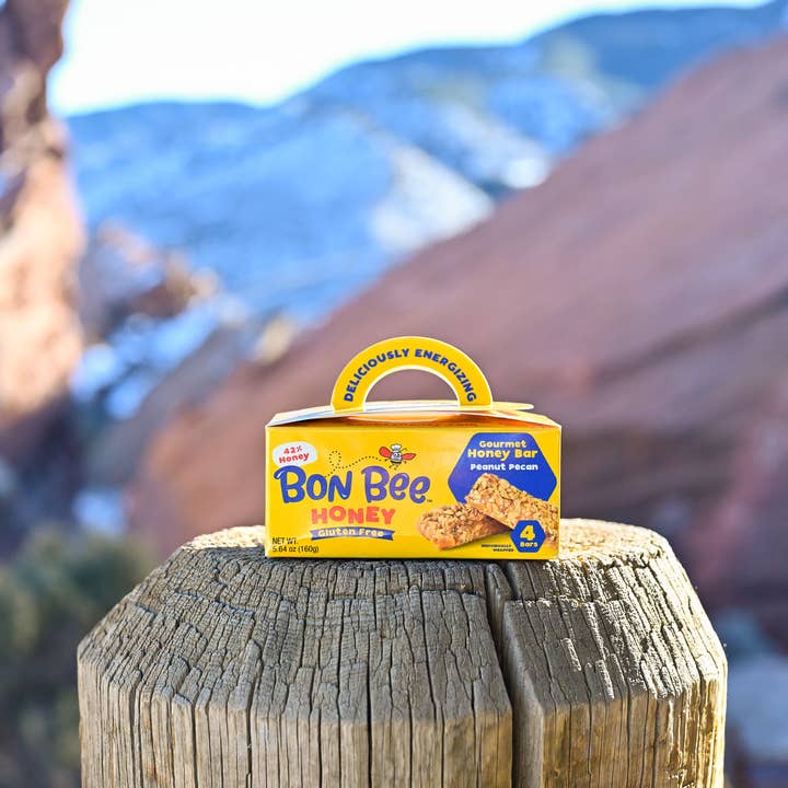 Honey Bunchie, LLC - Wholesale Snack Bar - Bon Bee Gourmet Honey Bar, Peanut Pecan (4-Packs)1