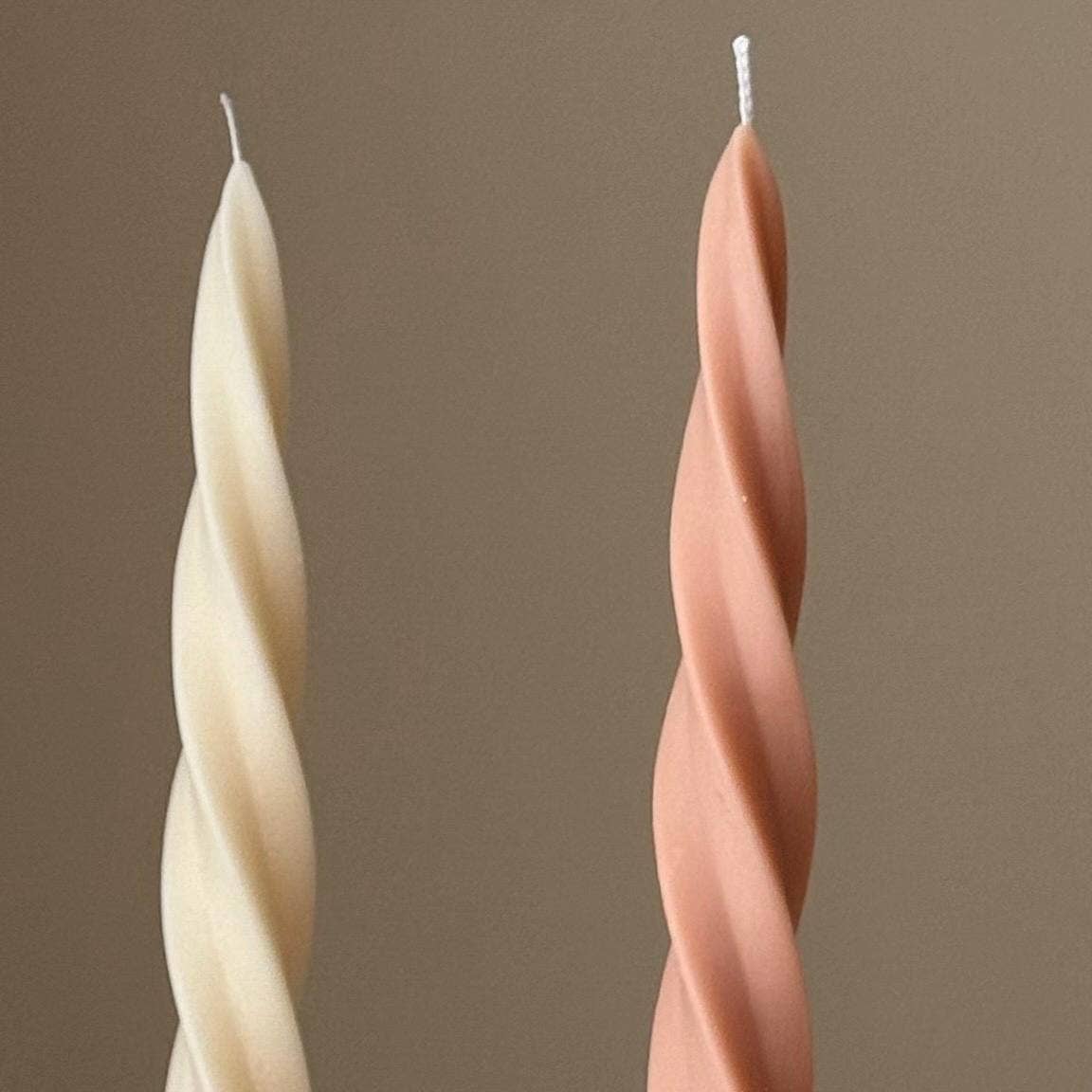 Estelle Studio – wholesale Tapered candle/candlestick – Spiral Soy Wax Taper Candle: Trendy Dinner Table Centerpiece2