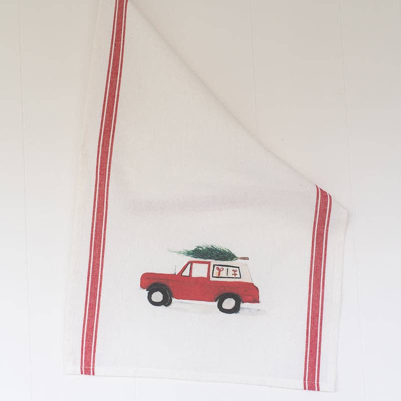 Finding Silver Pennies - Wholesale Tea Towel - Red Bronco Tea Towel | Christmas Dish Towel3