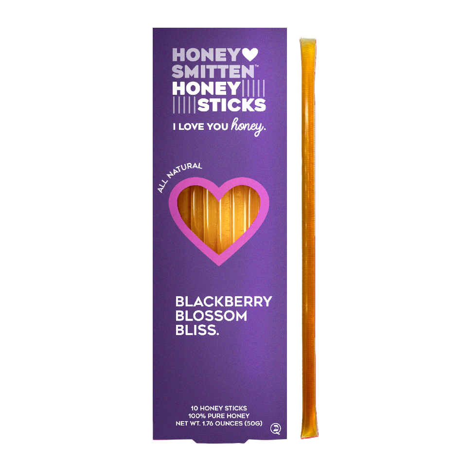 Honey Smitten - Wholesale Honey - Honey Sticks, BLACKBERRY BLOSSOM BLISS. 14 units2