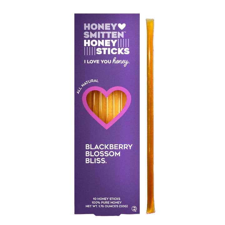 Honey Smitten - Wholesale Honey - Honey Sticks, BLACKBERRY BLOSSOM BLISS. 14 units2
