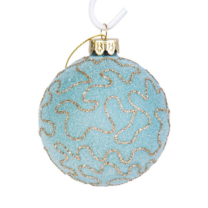 STP - Wholesale Ornament Set - Turquoise Glass Christmas Tree Ornaments Set of 2