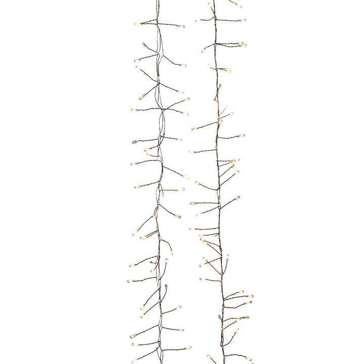 7.8' 240-Light Twinkling Warm White LED Cluster Garland for wholesale by Kurt S. Adler, Inc.