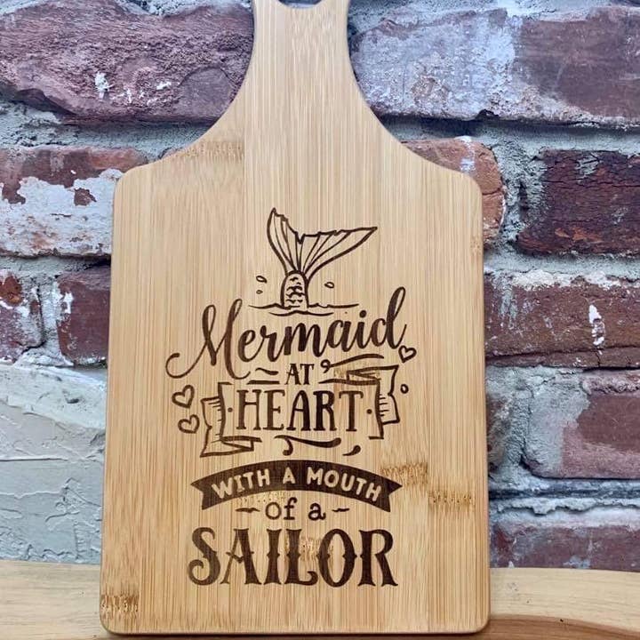 Mermaid Sailor cutting board for wholesale by Nessa & Kenna Boutique