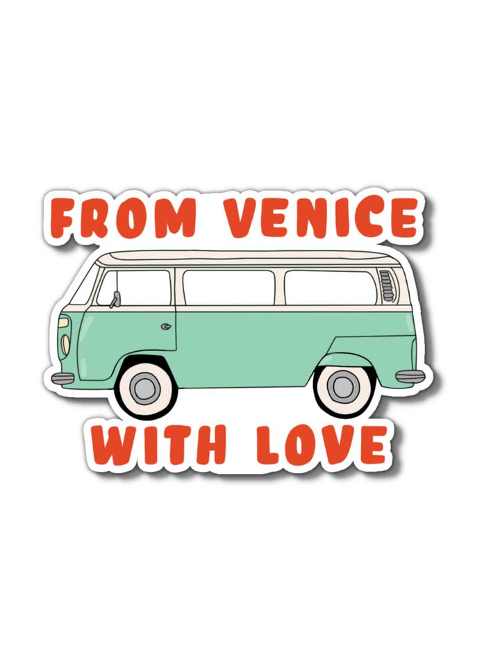 From Venice Bus Die-Cut Sticker for wholesale by Illustrating Amy