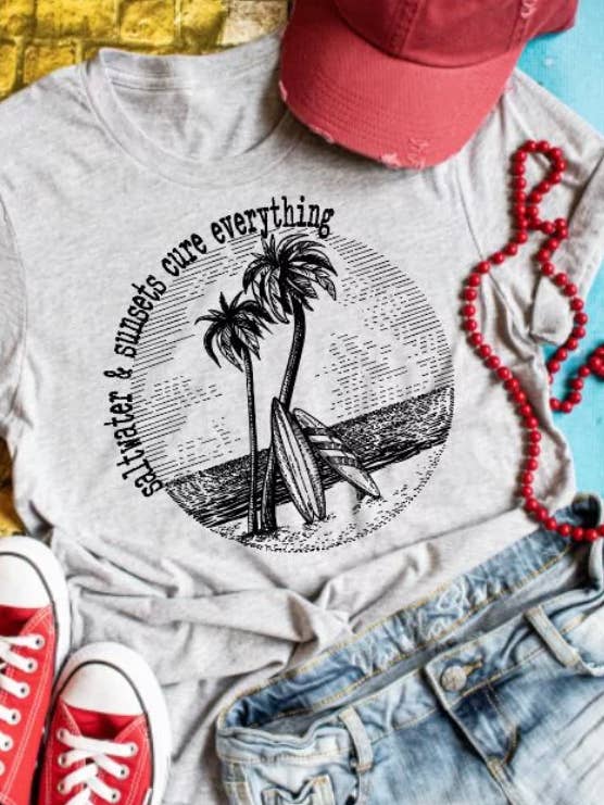 Saltwater and sunsets ,beach T-shirt for wholesale by Forever-Dazzling