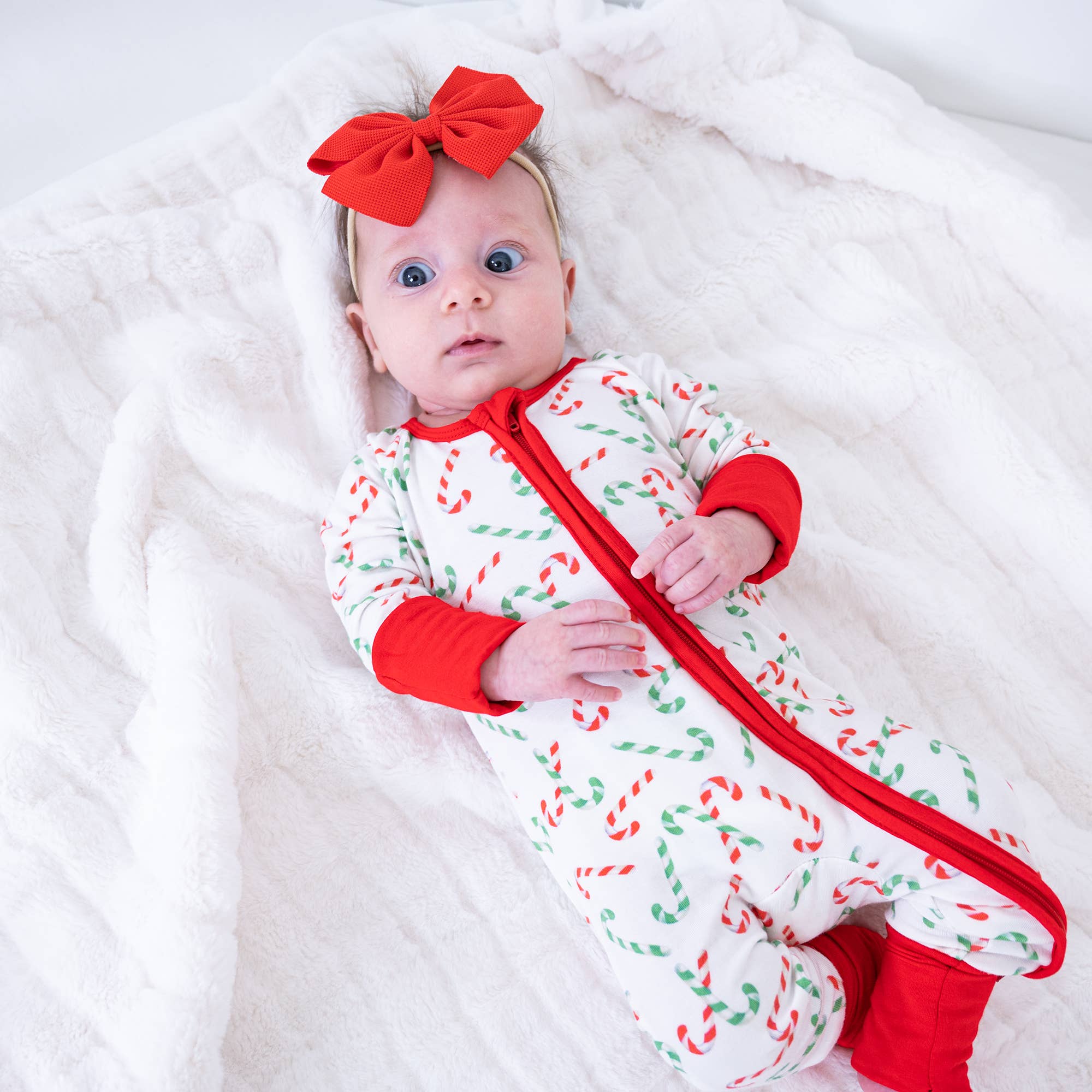 LollyBanks - Wholesale Sleepsuit - Baby - Candy Cane Christmas Holiday Baby Bamboo Pajamas8
