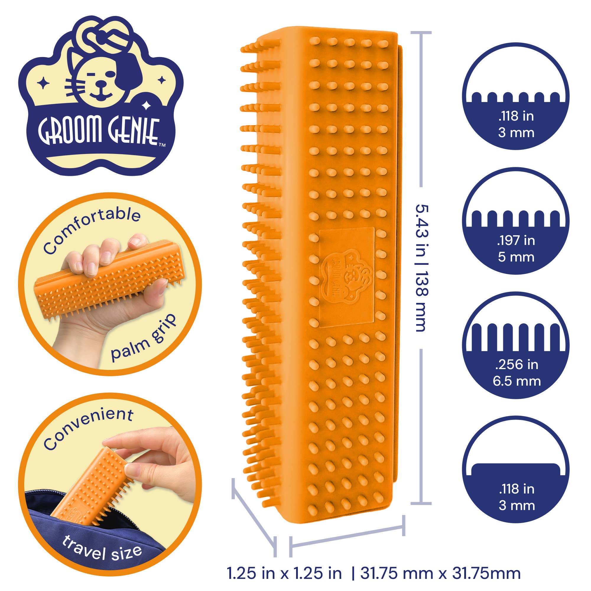 Groom Genie - Vente Brosse – chat et chien - Magic Pet Block - Brosse magique pour poils d’animaux8