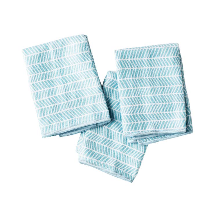 Once Again Home Co. - Wholesale Tea Towel - Mighty Minis Towel Set - Branches in Turq (set of 3)