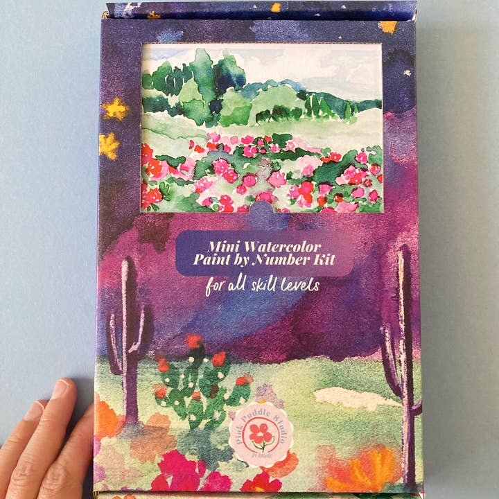 Pink Puddle Studio - Wholesale DIY Craft Kit - Rose Flowers Landscape Watercolor Paint by Number DIY Kit6