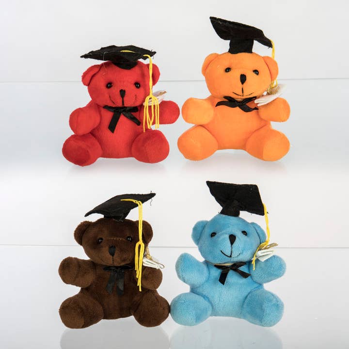 Willow Group - Wholesale Stuffed/Plush Toy - Kids & Baby - Graduation Hat Plush Bear 4.5in Asmt/4 colors0