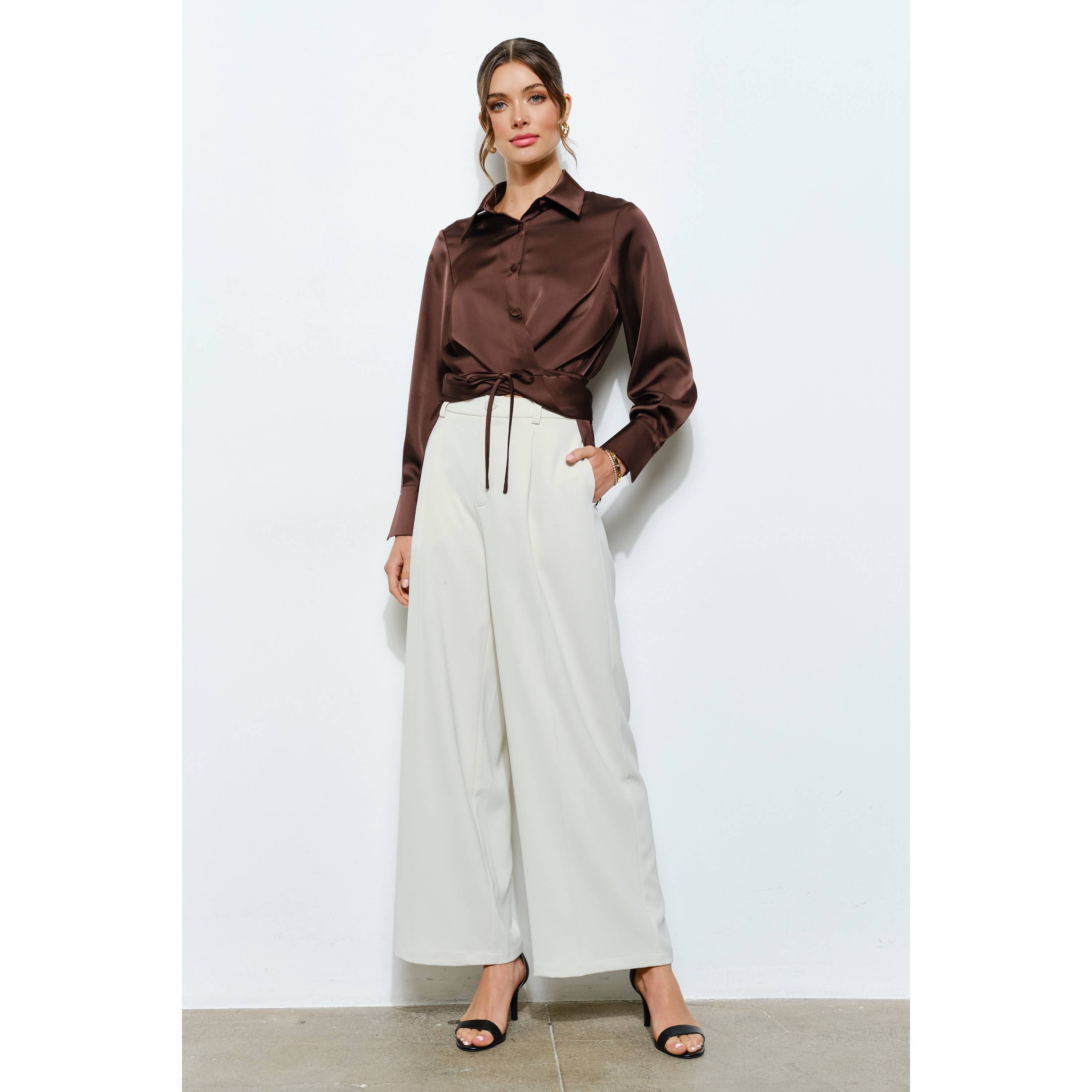 INA - Vente Pantalon – femme - Pantalon large taille haute sur mesure27
