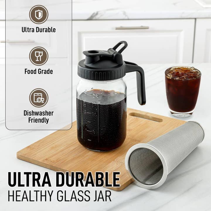 Zulay Kitchen - Wholesale Coffee machine - Premium Cold Brew Coffee Maker - 32oz Mason Jar Pitcher17