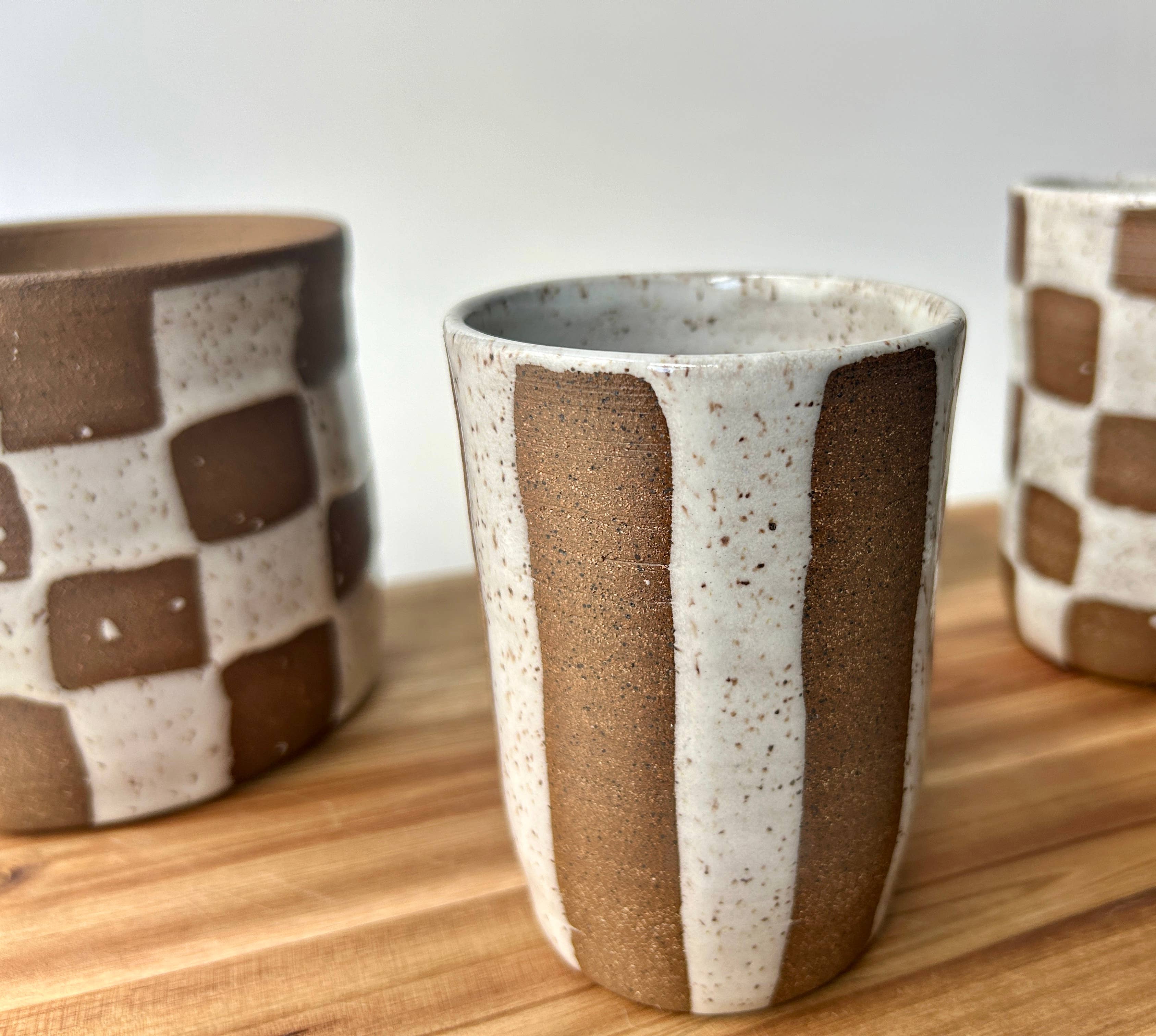 Sarah Mennell Ceramics - Wholesale Drinking Glass/Cup - Handmade Ceramic Tumbler – Stripes3