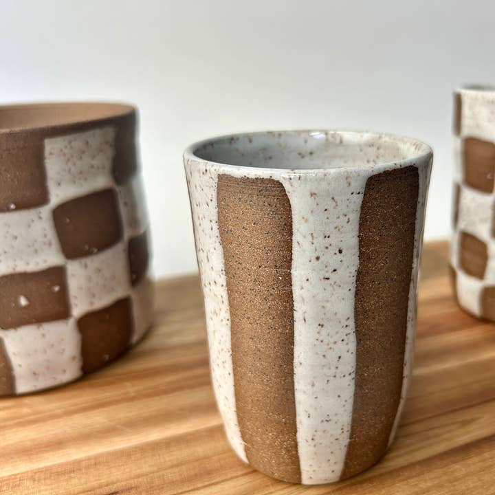 Sarah Mennell Ceramics - Wholesale Drinking Glass/Cup - Handmade Ceramic Tumbler – Stripes3