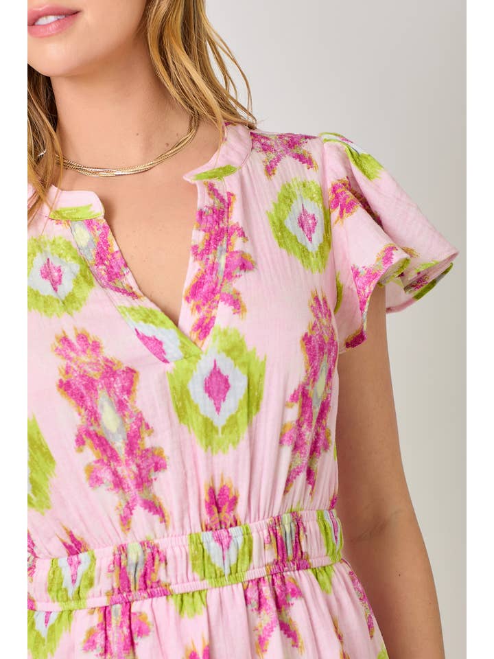 Mystree – Engroshandel Kjole - Dame – 61021 Trykt Dobbel Gauze Kjole5