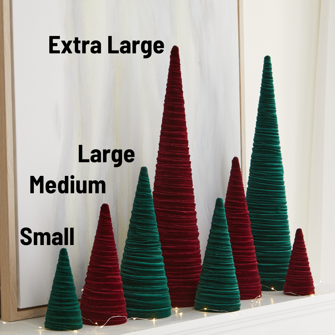 Wholesale Set of 4 Velvet Trees, Modern Christmas Decor, Rustic