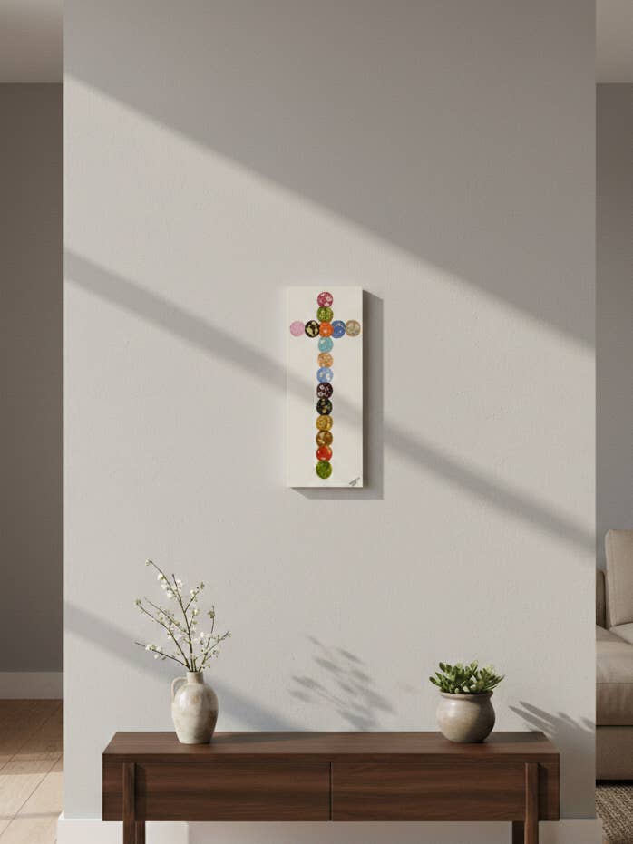 Cross Multi Circle Canvas for wholesale by Loftin Design Co
