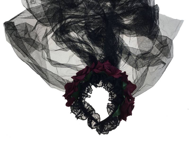 KBW Global Corp. - Wholesale Haarband - Uniseks - Rode rozen sluier hoofdband0