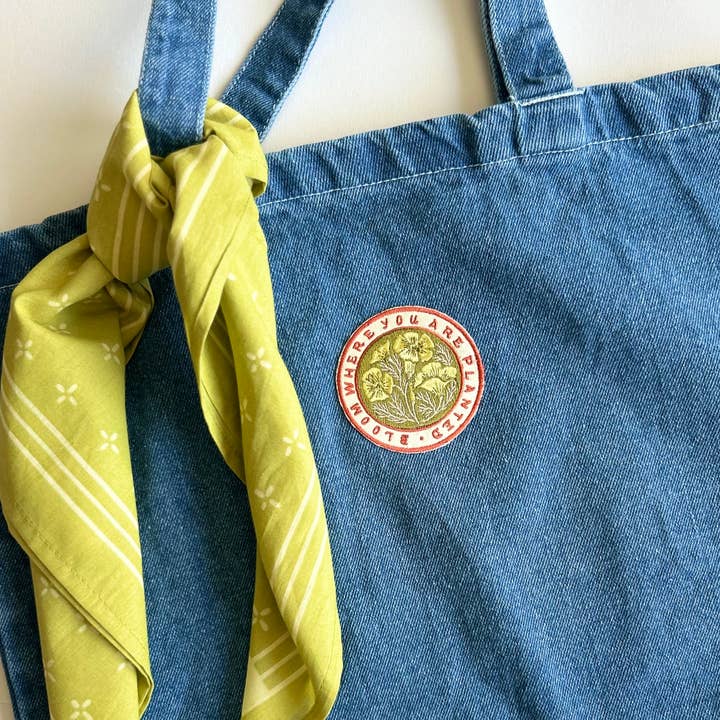 Chelsea Calkins Design - Wholesale Tote Bag - Women's - BLOOM Embroidered Denim Tote Bag