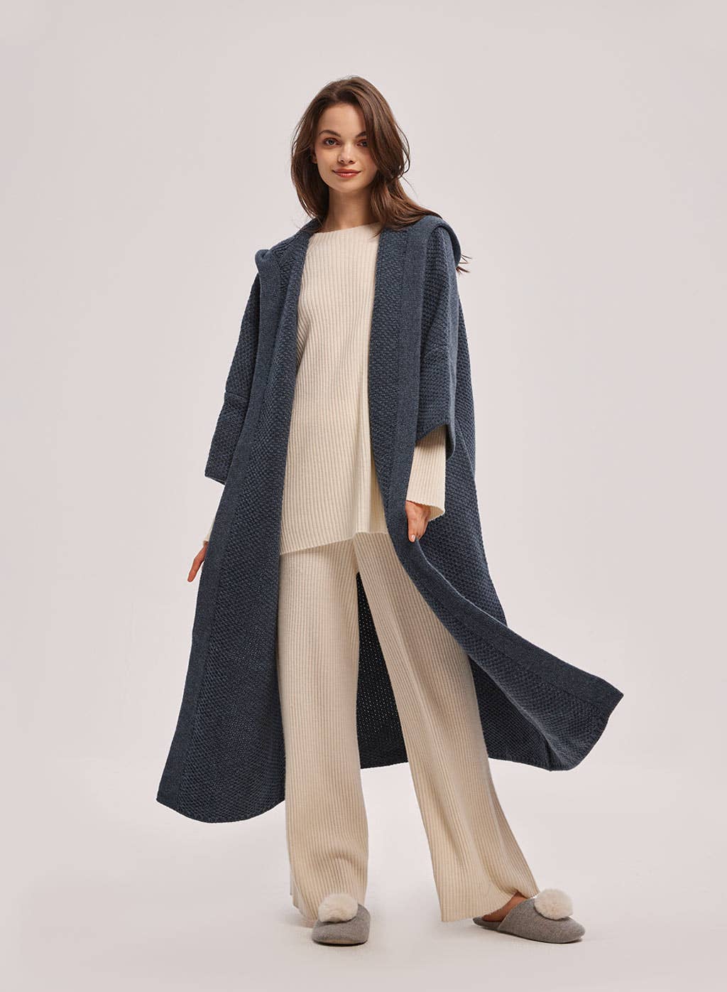 NAP – Cardigan - Mulher por atacado – Cardigã de ponto com capuz com palangre1