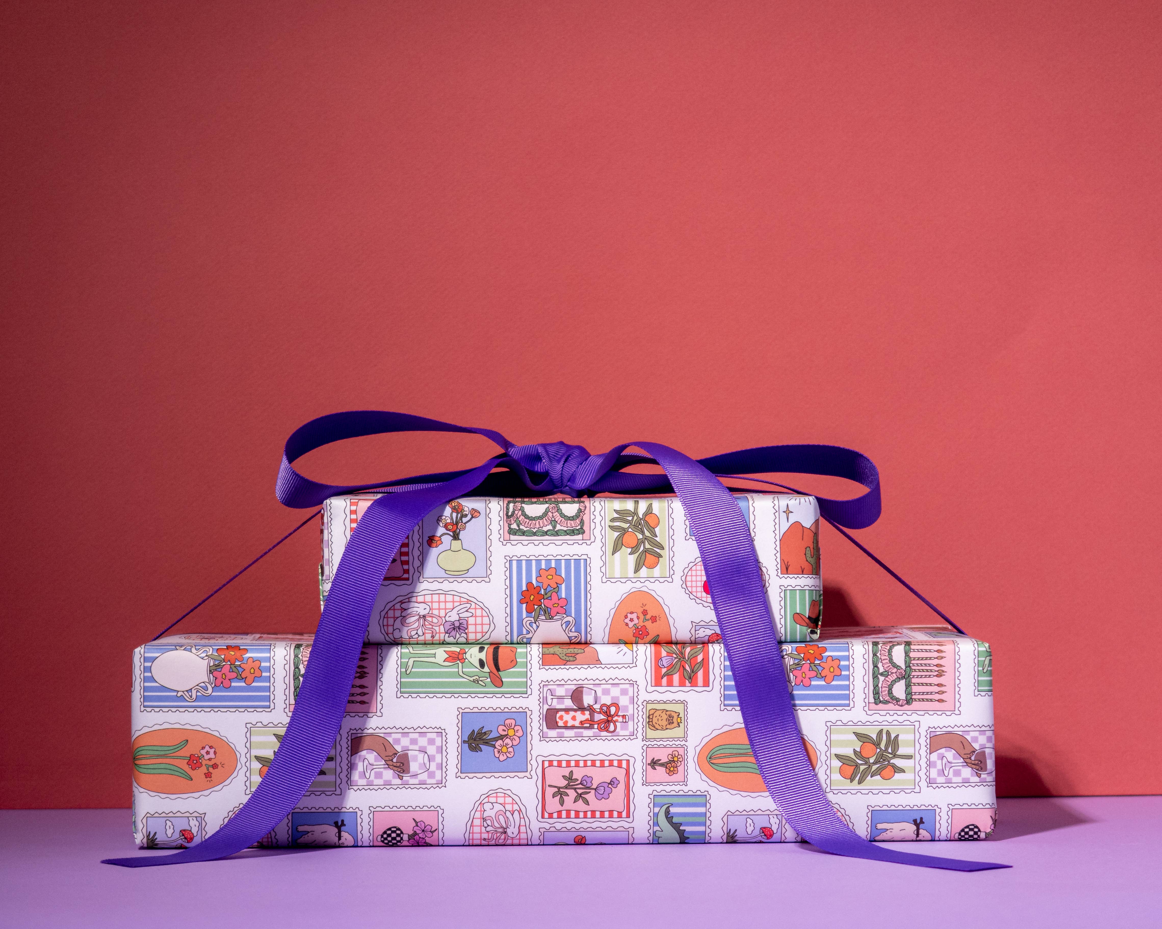 Illustrating Amy - Wholesale Wrapping Paper Roll - Stamp Print Gift Wrap Rolls5