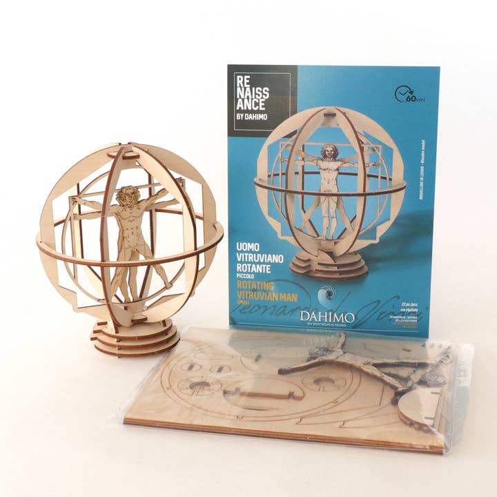 Dahimo - Wholesale DIY Craft Kit - Da Vinci Small Rotating Vitruvian Man-Hist. Wooden Model Kit5
