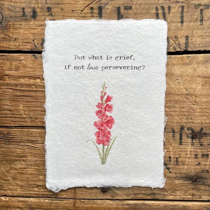 Men hvad er sorg, hvis ikke elsker vedholdende citat print for engroshandel hos Alison Rose Vintage