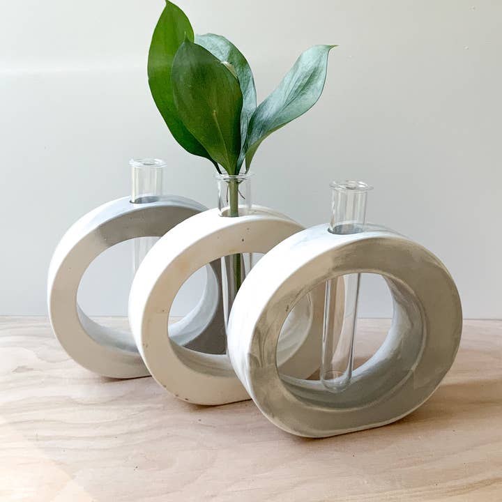 Modern Marble Cement Propagation Vase for Home Decor for wholesale by Left Corner Goods