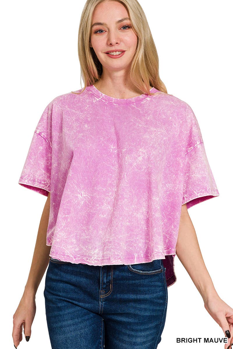 42POPS – wholesale T-shirt – women's – "._ SI-25351 Vintage Washed Short Sleeve Top As shown51