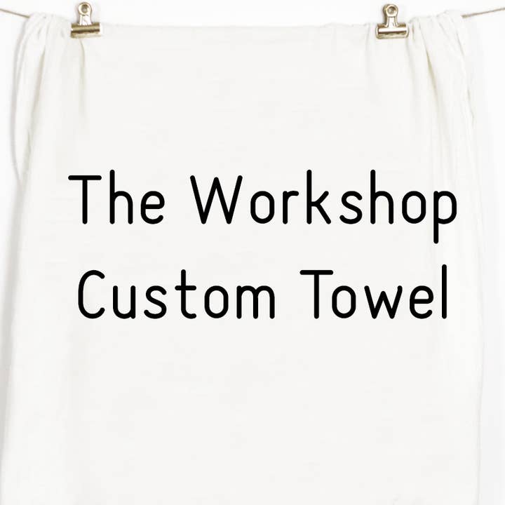 Le torchon personnalisé de l'atelier pour la vente par Honey Brush Design®