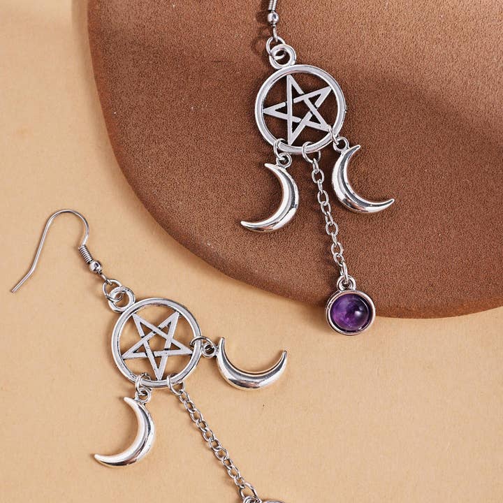 Mystic Pentagram Moon Dangle Earrings and other Purchase Wholesale mystic moon. Free Returns & Net 60 Terms on Faire trending on Faire.