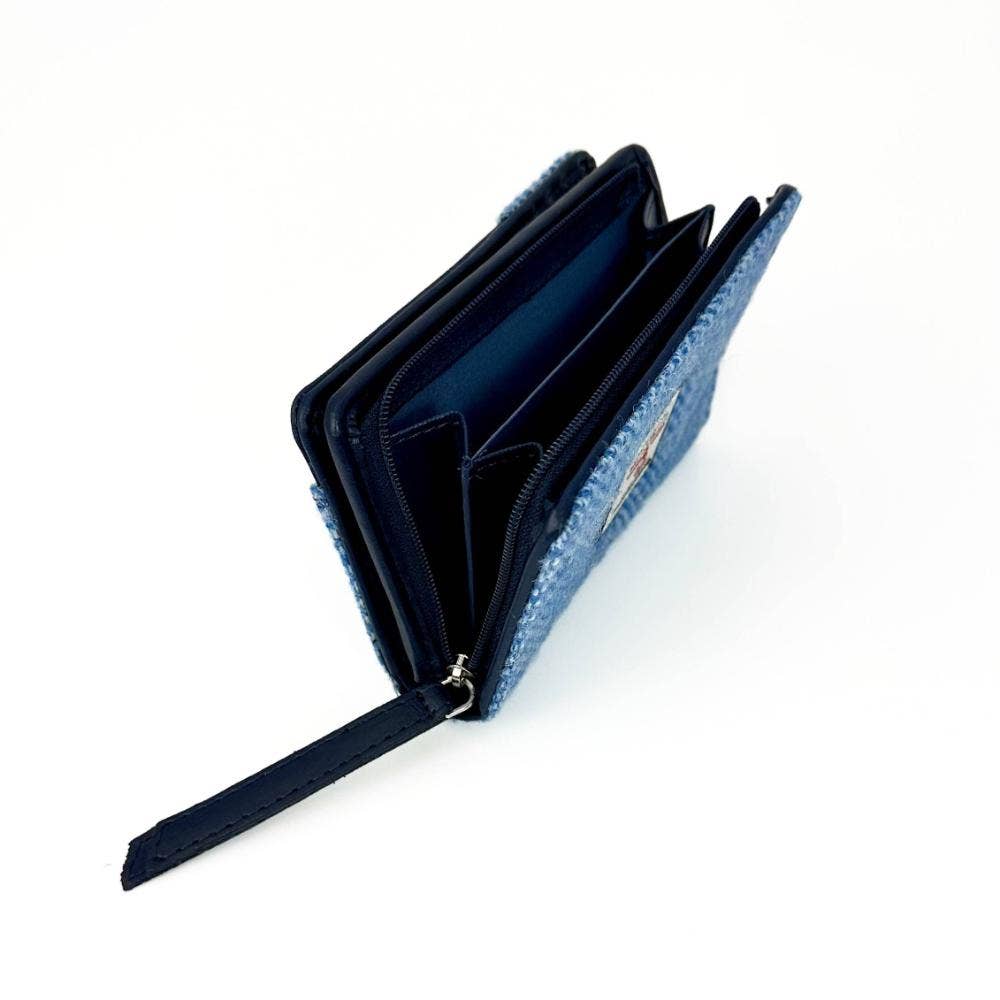 maccessori – Carteira - Mulher por atacado – Bolsa com Fecho Harris Tweed Azul Céu2