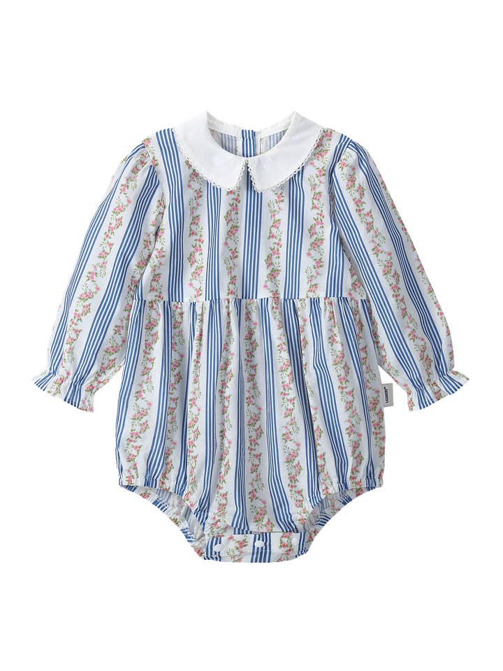 Bear's Little Fish - Wholesale Bodysuit (Non-Footed) - Baby - ORGANIC COTTON BLOOMER ROMPER – BLUE FLAX1