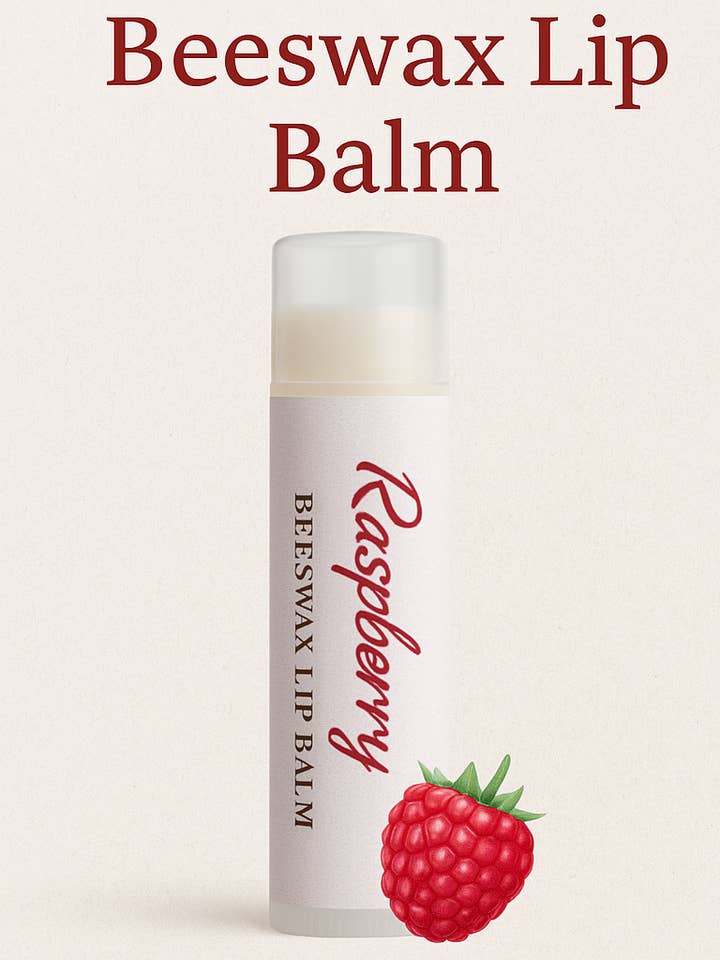 Raspberry Beeswax Lip Balm – Handmade, Moisturizing, Fruity for wholesale by Ginger & Pine Apothecary