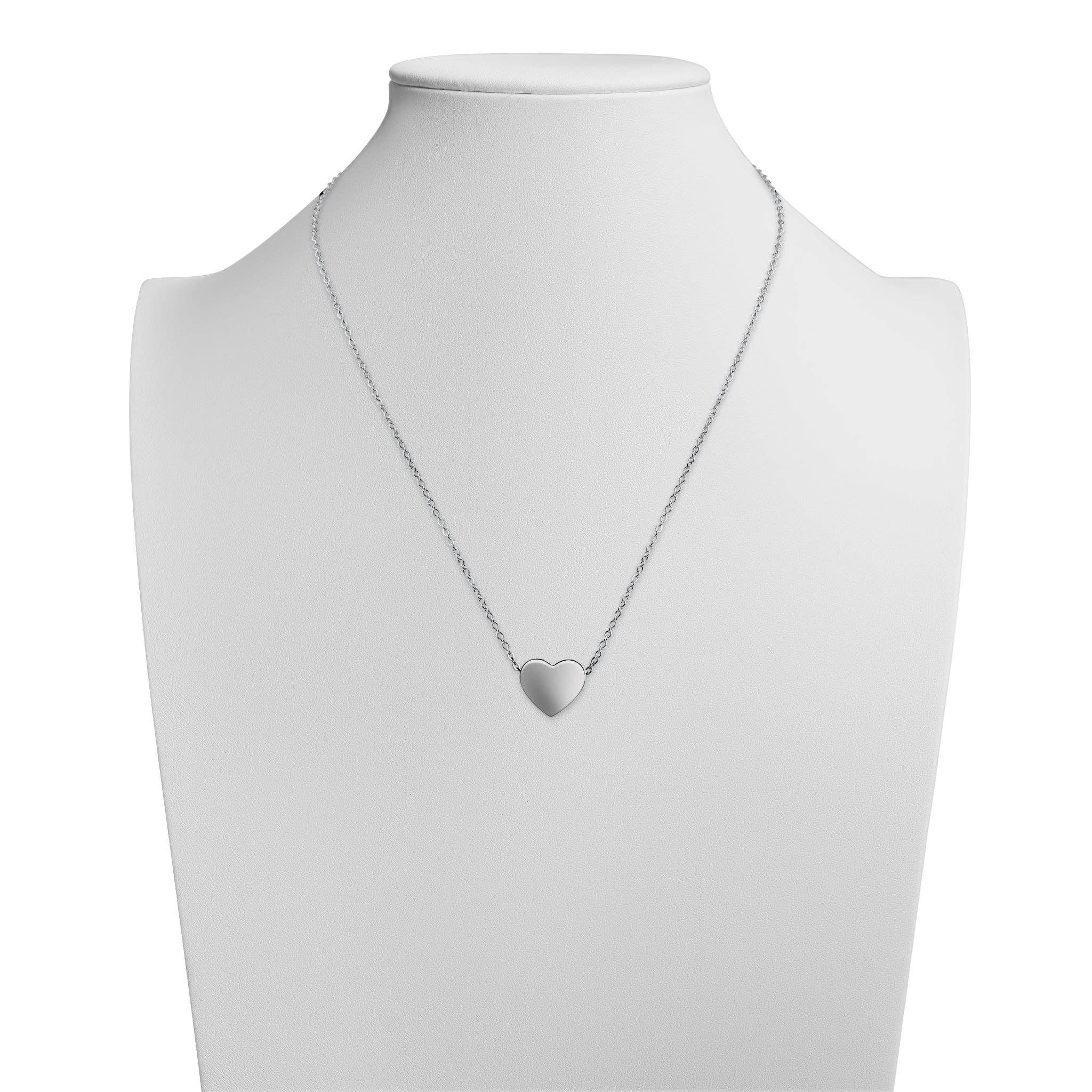 WJW - Vente Colliers à pendentif - Collier cœur vierge en acier inoxydable4