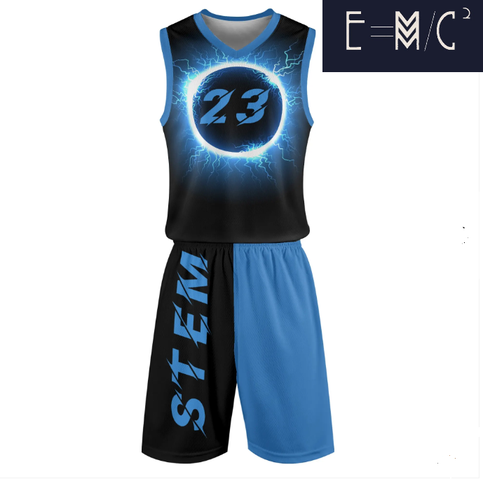 E=M/C2 - Vendita all'ingrosso Maglia di squadra sportiva - Uomo - Nuova divisa sportiva da basket blu Black Hole E=M/C2 per adulti4