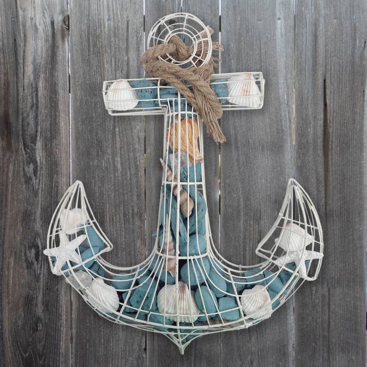 Andaluca – wholesale Potpourri – Blue Coastal Scented Potpourri Anchor Wire Decor4