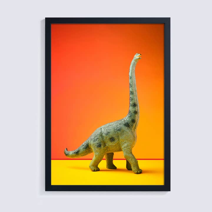 Impression photo giclée de dinosaures orange Dino Squad Bronto pour la vente par Ornament Art