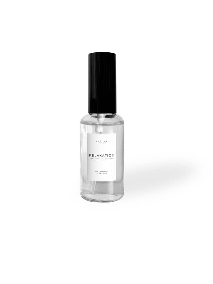 Ambientador de Carro Relaxante | Cítrico + Lavanda + Eucalipto - Ambientador de Carro Abundância | Limão + Linho + Baunilha - Frasco Transparente de 50ml por atacado de Chè Lux Boutique