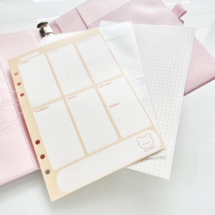 Fujibee – wholesale Tidskriftsskydd – Journal Cover Baby Rosa Pärm 6 Ring A5 Söt