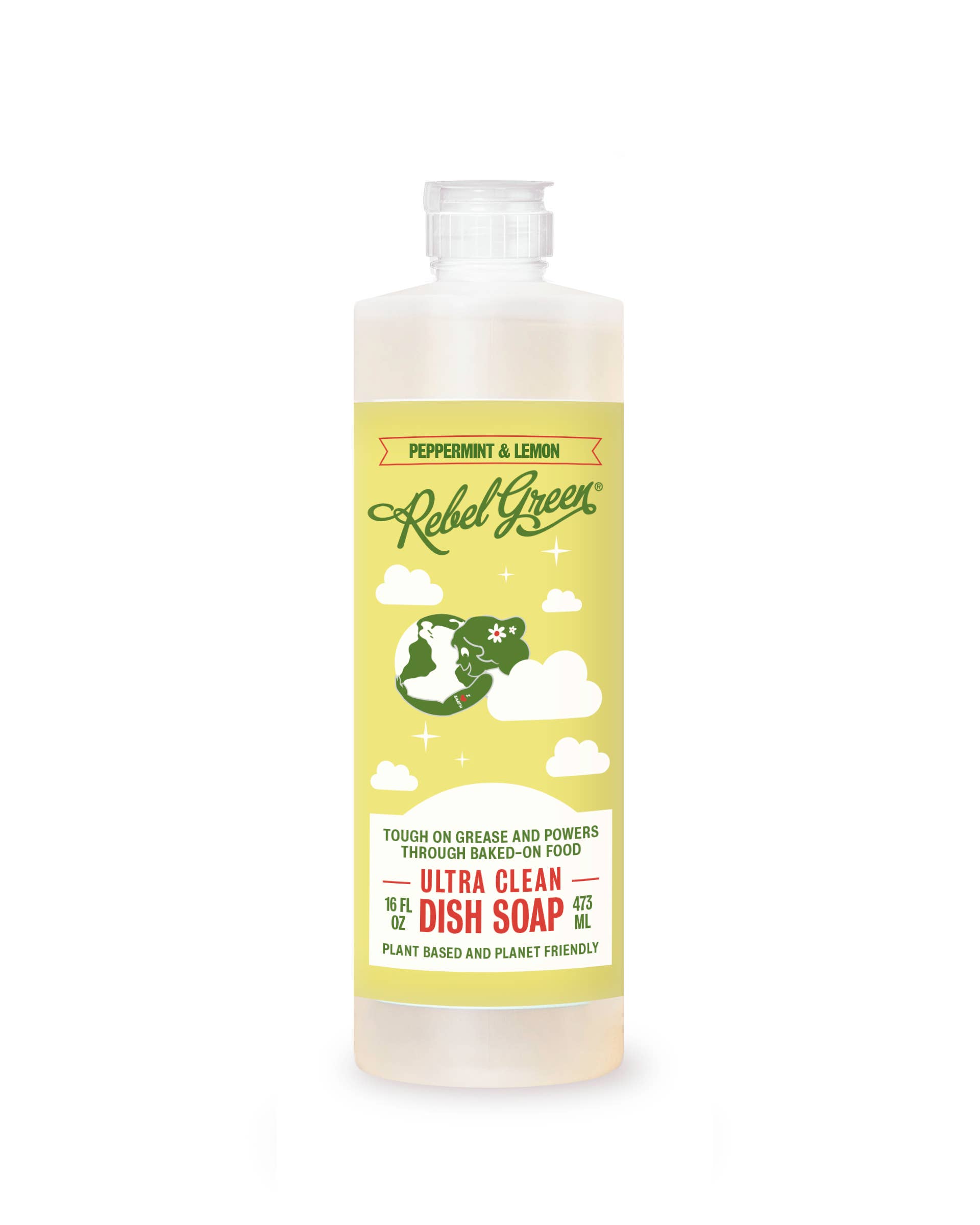 Rebel Green - Vendita all'ingrosso Detersivo per i piatti - Sapone per i piatti - menta piperita e limone 16 once (unità)