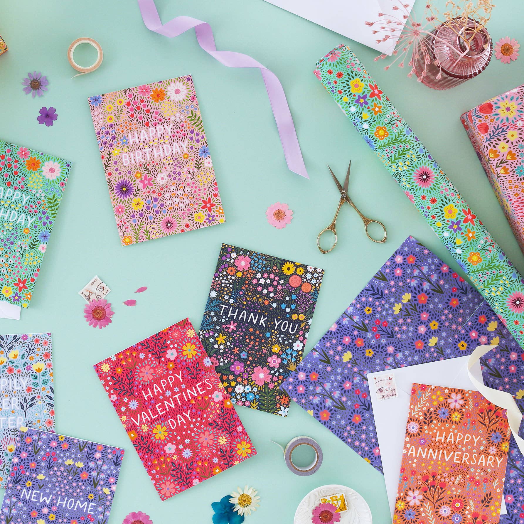 Pear Tree Press – wholesale Birthday card – Pink Floral Birthday Card For Mum - Bestseller (Case of 6)3