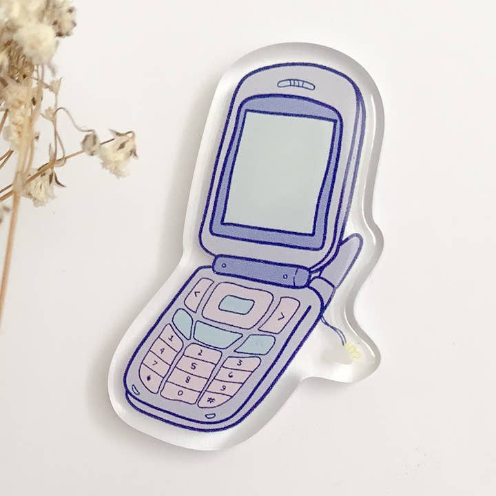 Vintage-Handy-Pin aus Acryl für den Großhandel von Annie's paper studio