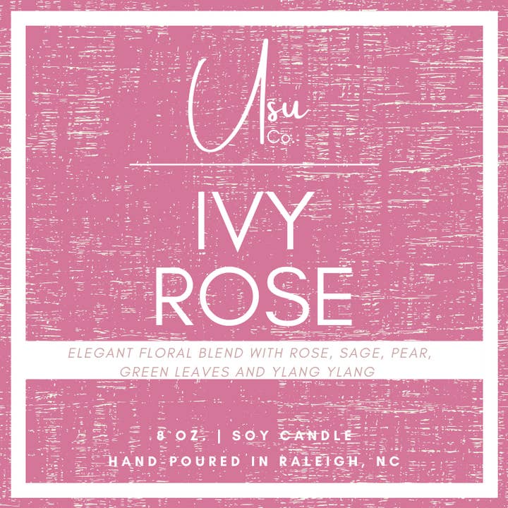 Usu Company Candles - Wholesale Jar/Filled Candle - "Ivy Rose" Soy Wax Candle1